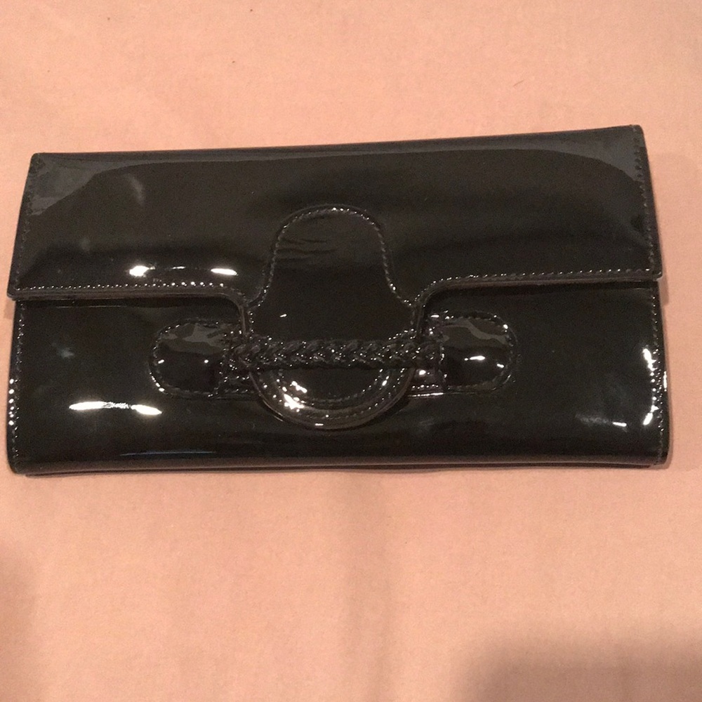 Valentino black patent leather wallet